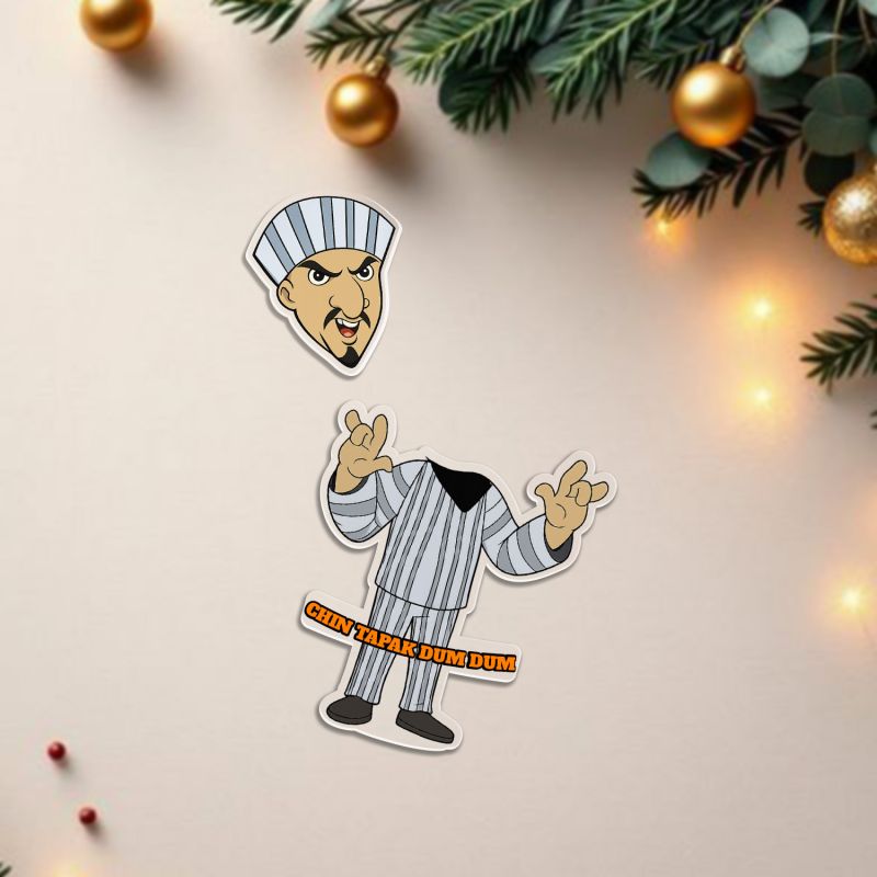 Chin Tapak Dum Dum Solar Powered Moving Head Funny Cartoon Theme Bobblehead Caricature for Car Dashboard, Home Decor & Tabletop Shaking Head Feature Gift for Kids, Friends & Return Gift